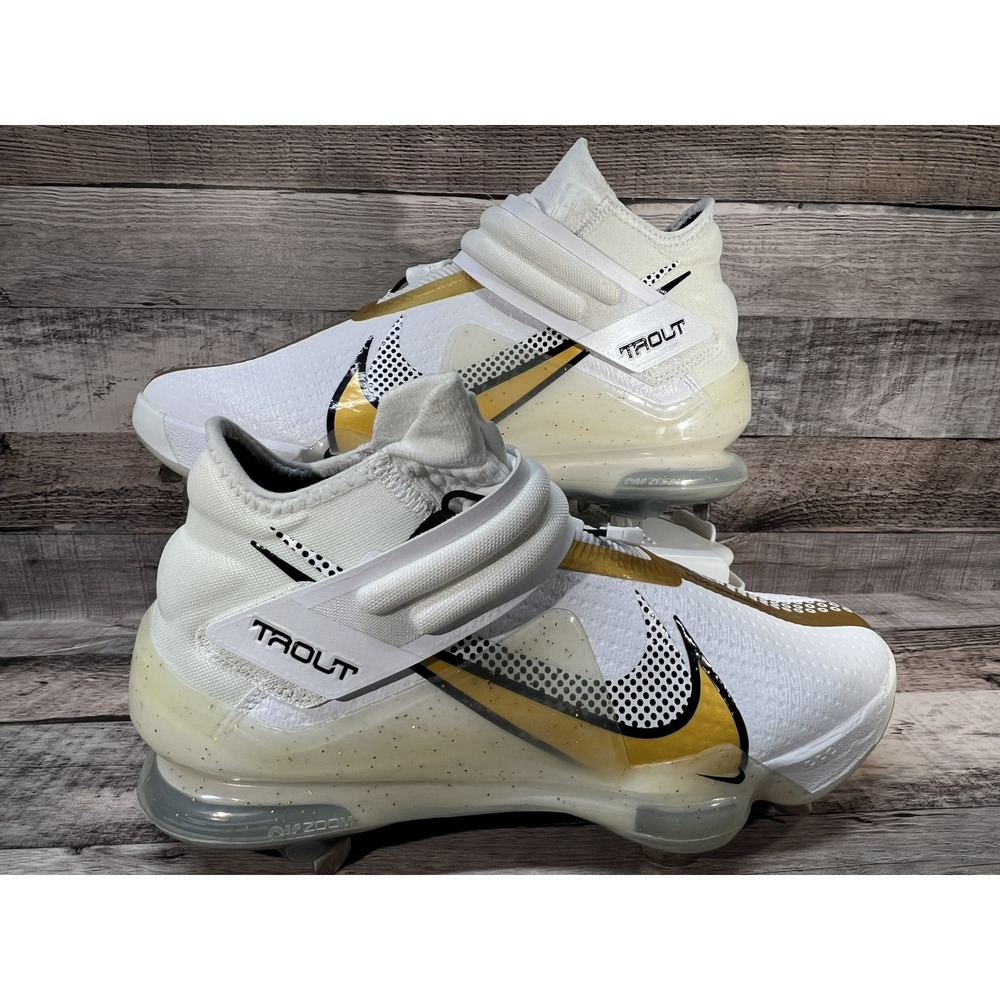 Nike Force Zoom Trout 7 Pro Mid 'White‎ Metallic Gold Size 7